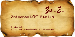 Zsivanović Etelka névjegykártya